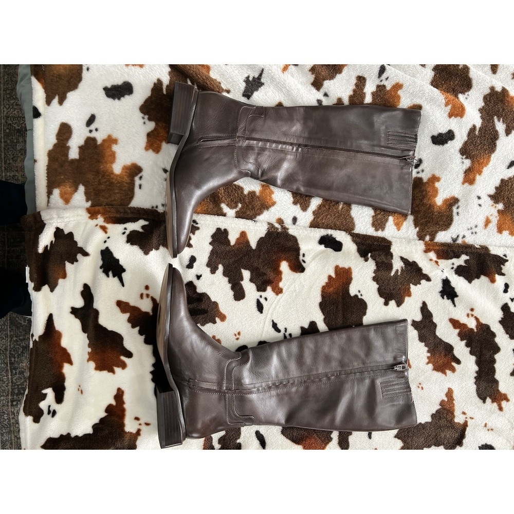 Dolce Vita Verdi Women's Walnut Leather Boots Size 7.5 Chunky Heel New